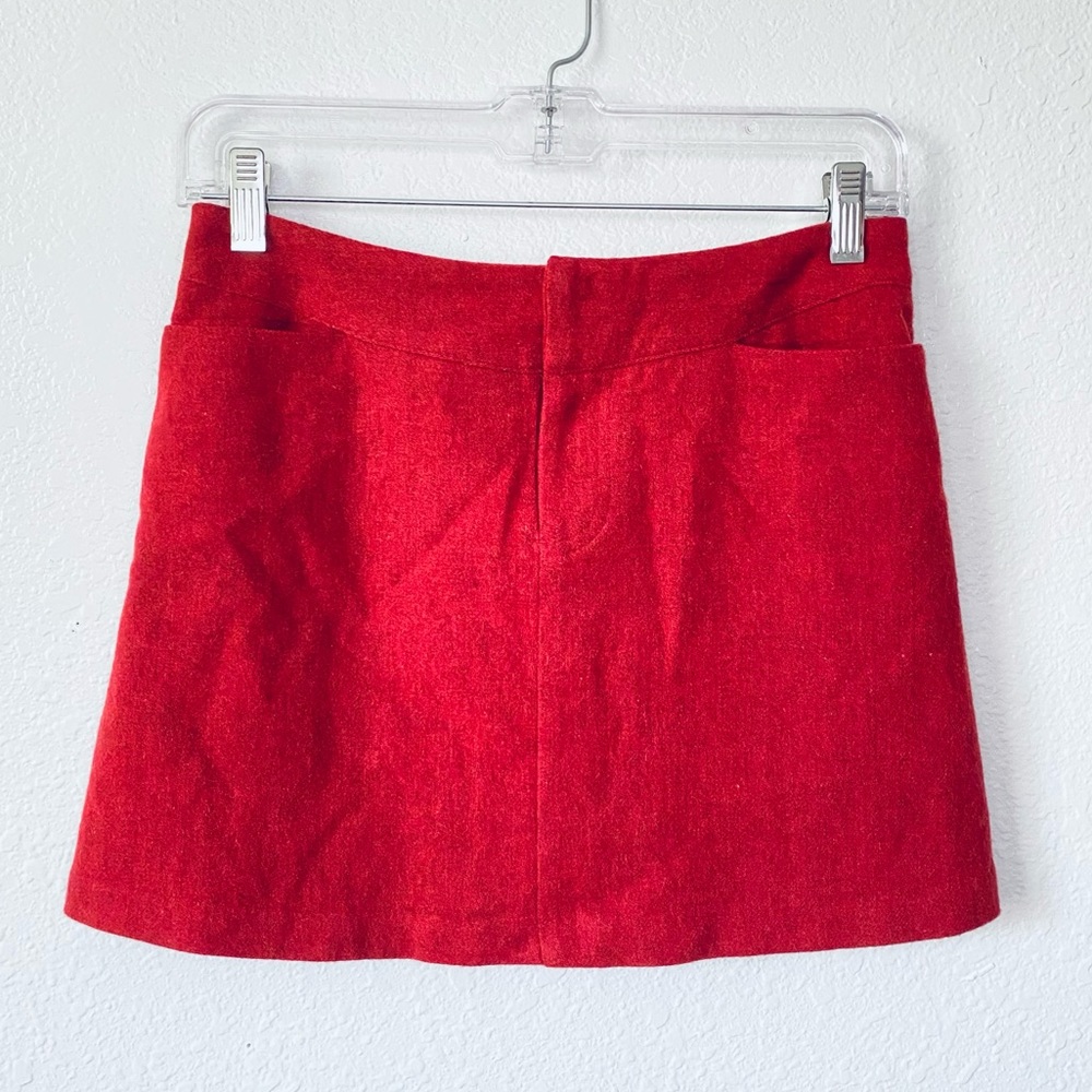 🍓 AEO American Eagle Outfitters Wool Blend Stretch Front Pocket Mini Skirt 0